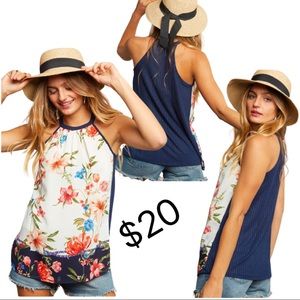Floral Halter Neck Shirt
